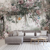 Retro Vine Flowers Wallpaper for Home Wall Decor