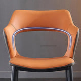 Lot de chaises de cuisine souples avec dossier Ensemble de chaises de salle à manger à la mode 2 pièces Banc de loisirs de salon de maison nordique Orange