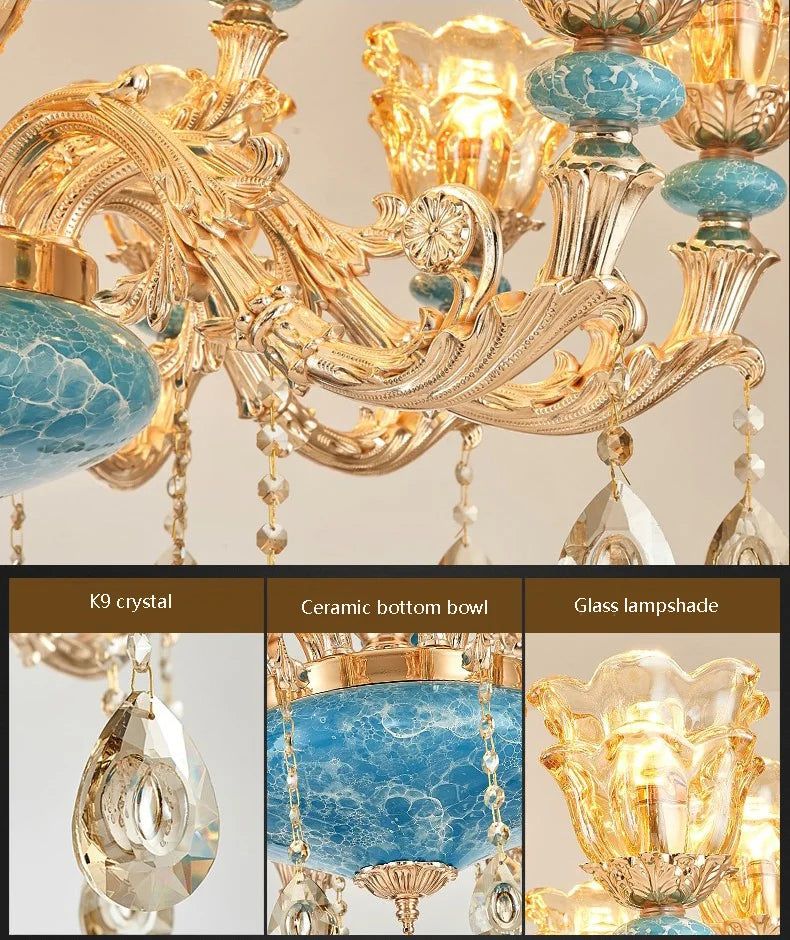 Crystal Elegance Chandelier - K9 Crystal Ceramic Atmosphere Chandelier