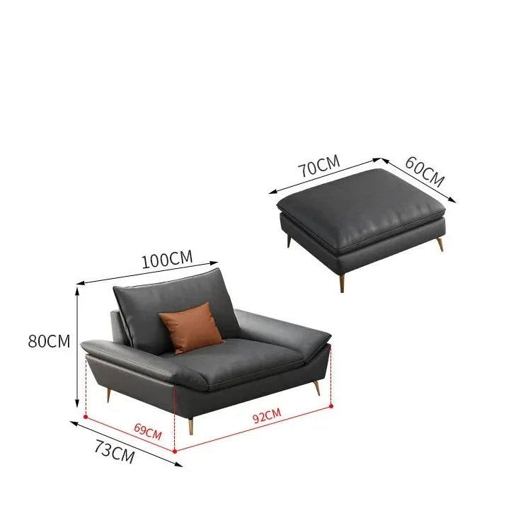 Designer-Sofa-Set „Plaza“ aus Kunstleder 