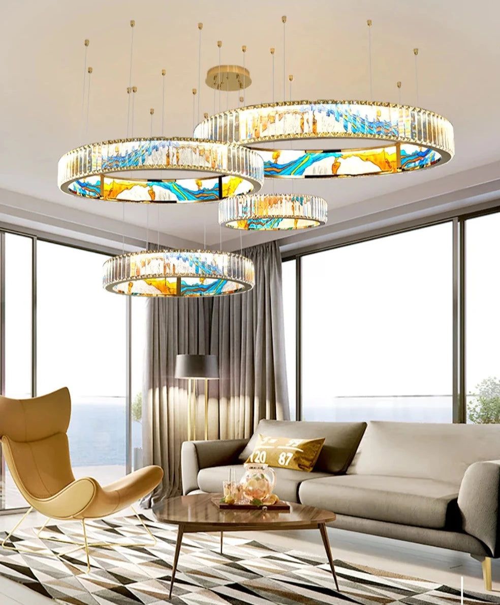 K9 Crystal Luxury LED Chandelier - Multi-Color Crystal Elegance