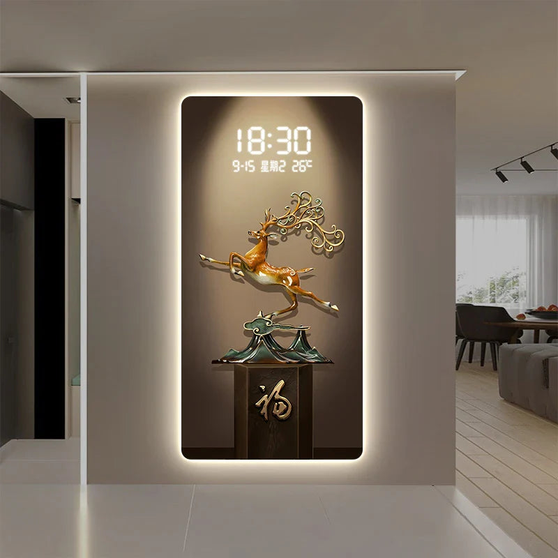 Deer Scenary Digital Wall Clock