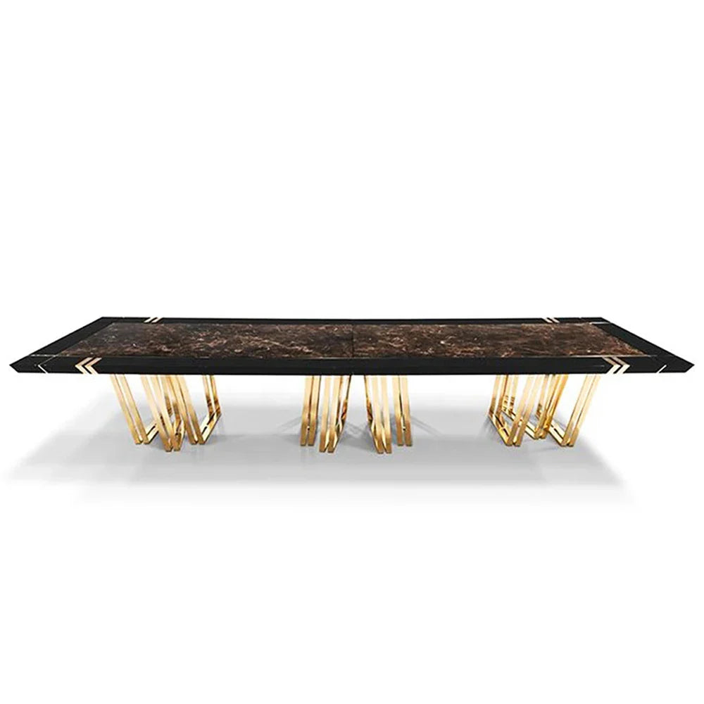 Table à manger de luxe en marbre bronze Mejam