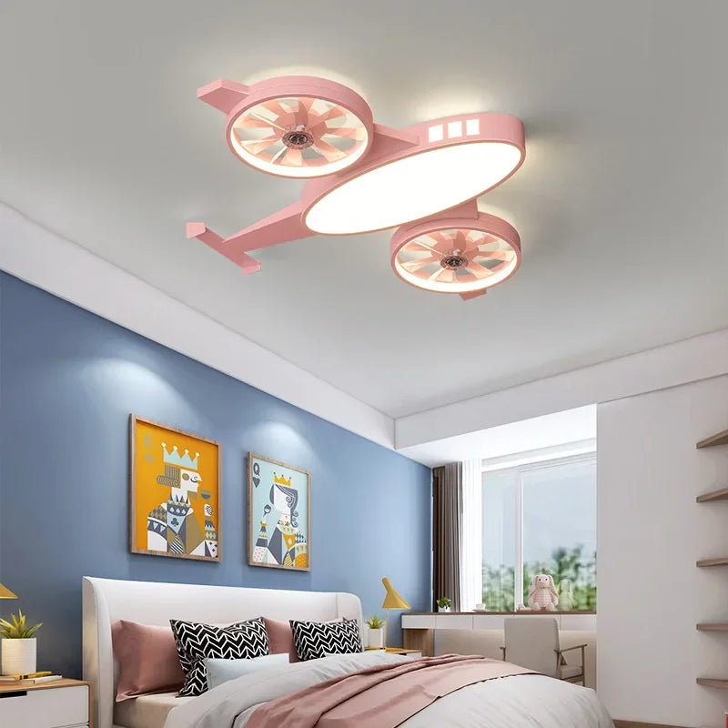 Mounted Aeroplane Ceiling Light & Fan