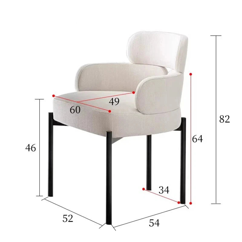 Boucle minimalistischer moderner Esszimmerstuhl