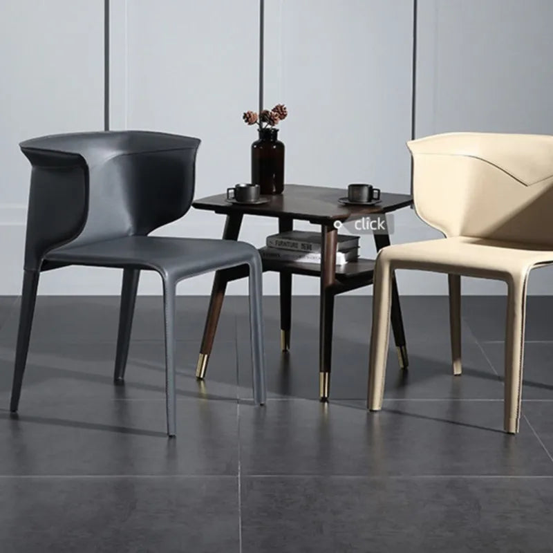 Chaise de salle à manger de luxe en cuir italien