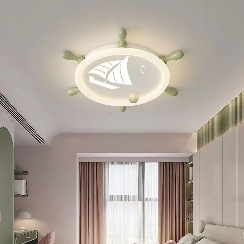 Ship Wheel Steering Ceiling Light for Kids Room