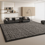 Black Mesh Grid Rug - Contemporary Elegance