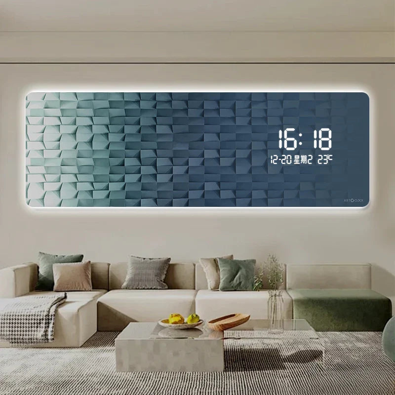 Aesthetic Luminous Digital Clock for Living Room