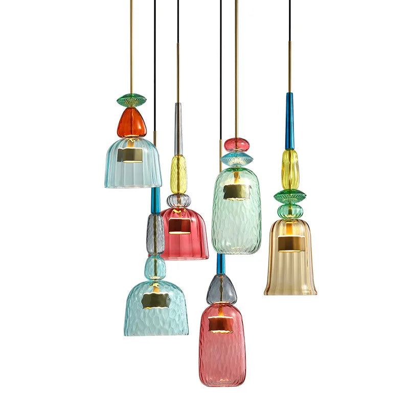 Colorful Glass LED Pendant Lights - Illuminate Your Space with Elegance