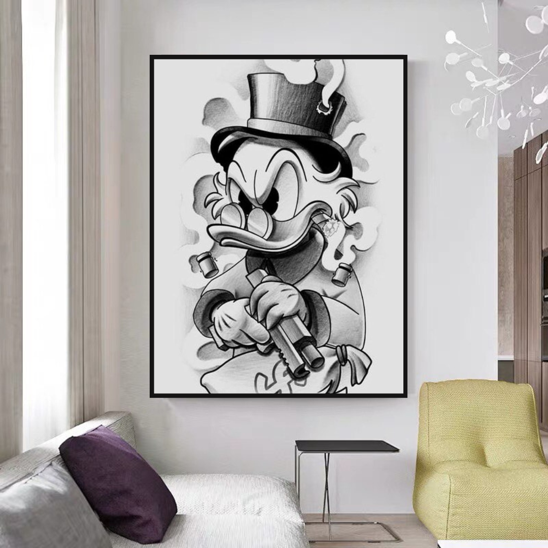 Scrooge McDuck Lets Hunt Some Money Art mural sur toile