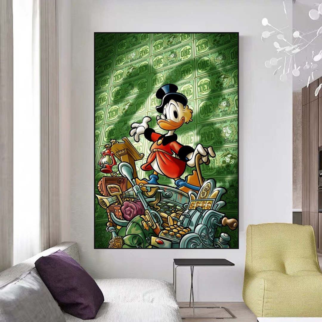 Scrooge McDuck Millionaire Canvas Wall Art