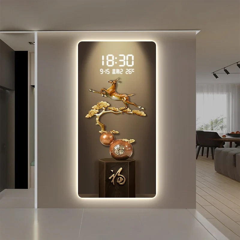 Deer Scenary Digital Wall Clock