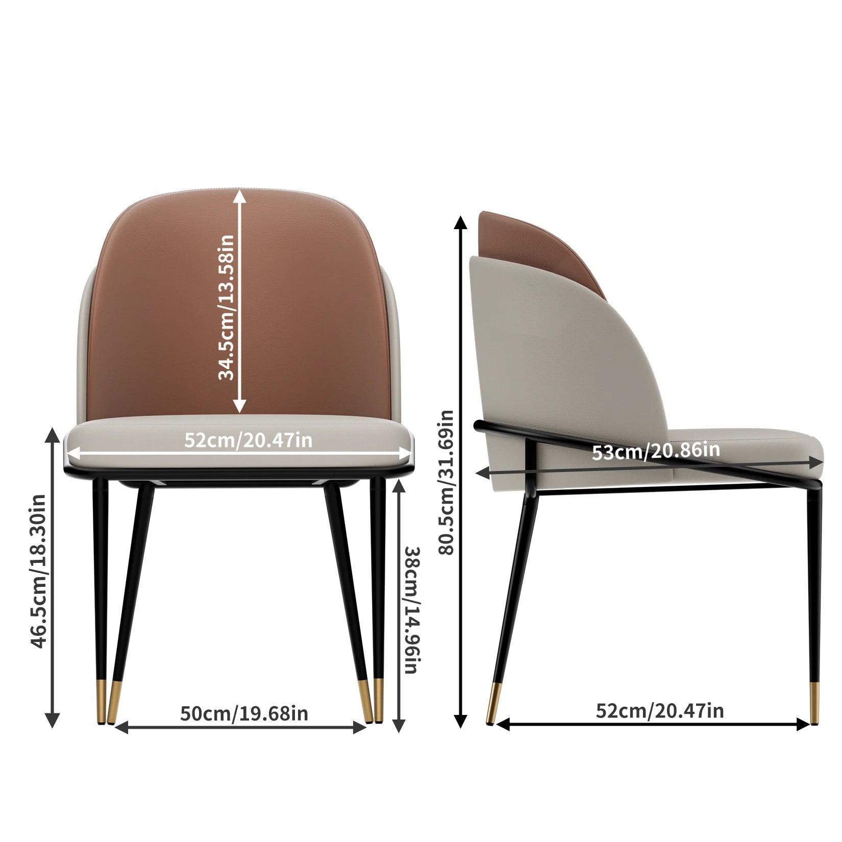 Chaise de salle à manger design en similicuir