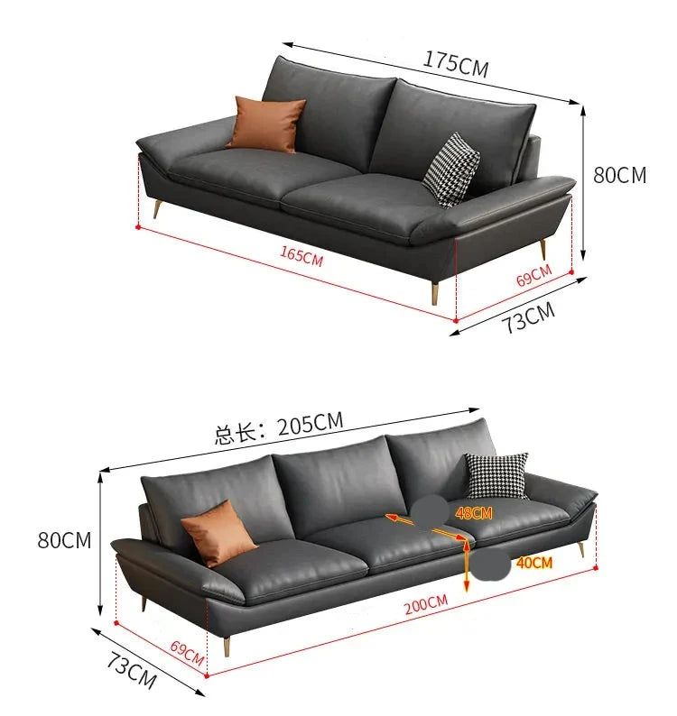 Designer-Sofa-Set „Plaza“ aus Kunstleder 