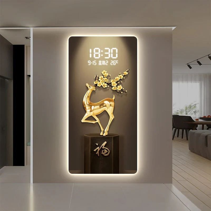 Deer Scenary Digital Wall Clock