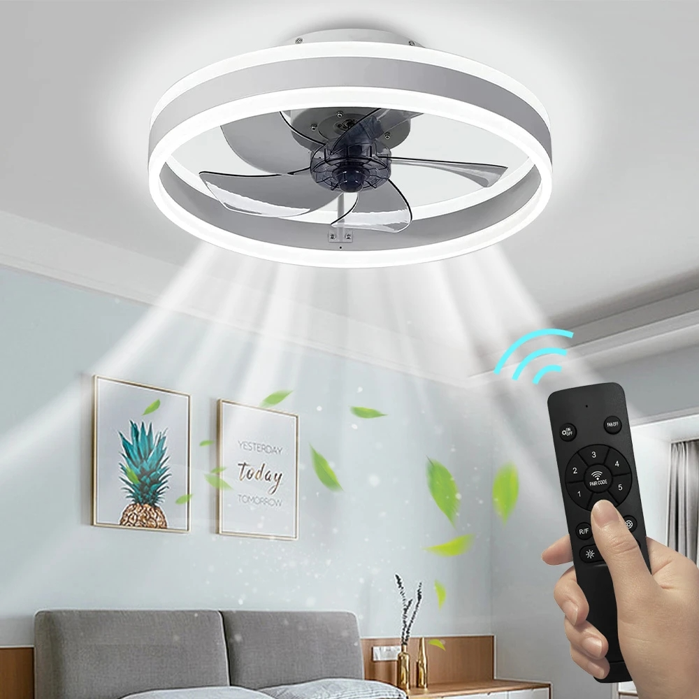 Smart LED Quiet Ceiling Fan Light 6-Speed