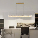 Lustre de salle à manger pour îlot de cuisine à LED en marbre espagnol