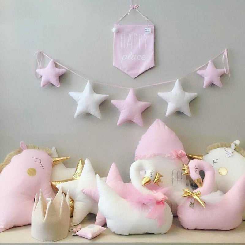 Stars Garland Soft Padded Room Wall Decoration | Nursery Star String Kids Room