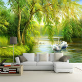 Swans in Lake Wallpaper - Transform Your Space