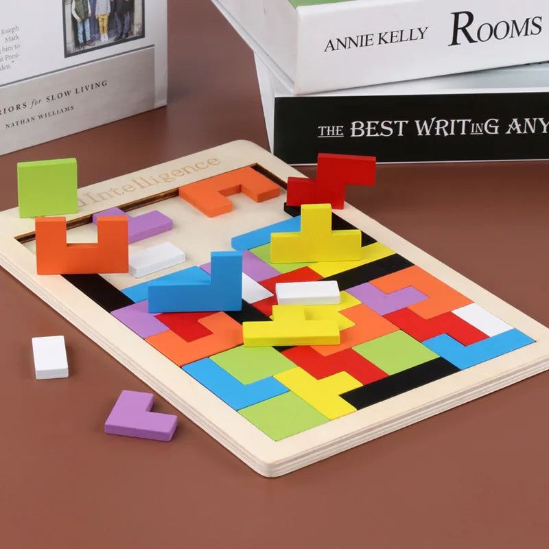 Tetris Board Game Wooden Puzzle