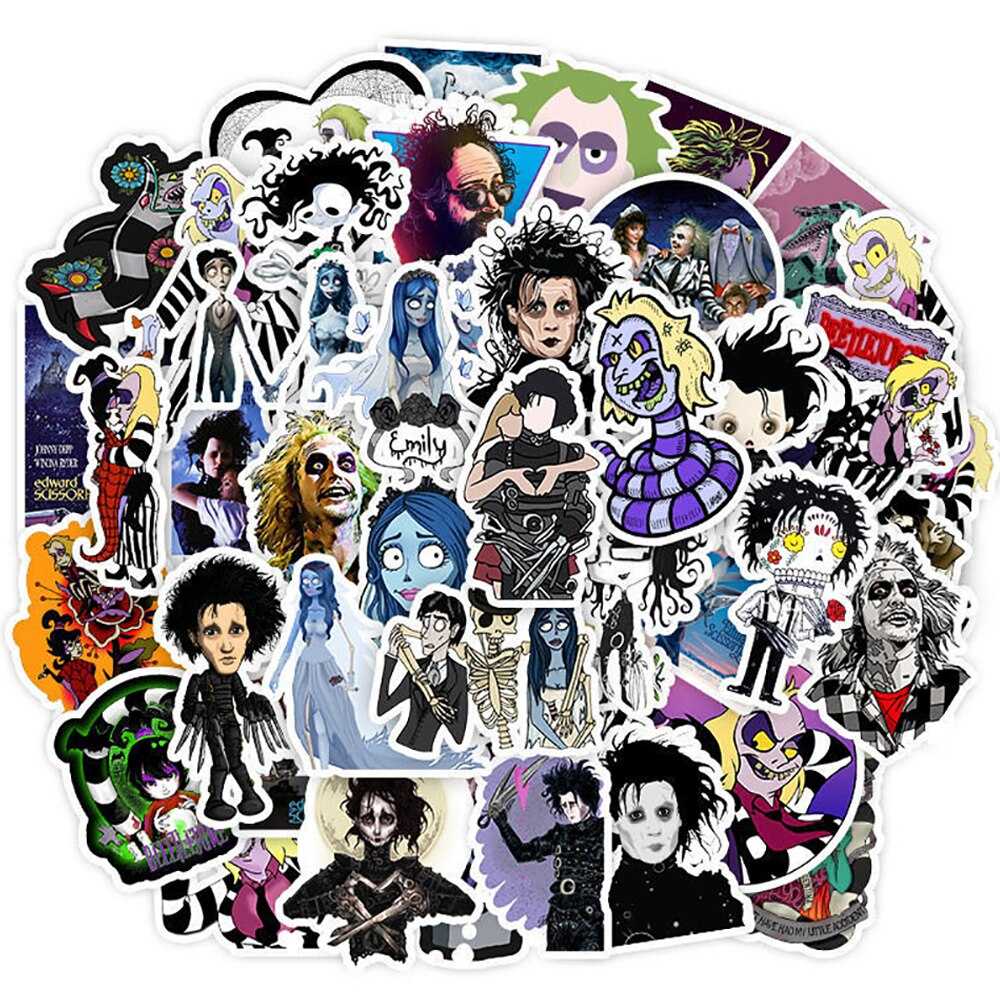 Classic Movie Tim Burton Stickers Pack | Famous Bundle Stickers | Waterproof Bundle Stickers