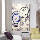 Time is Money Art: Rolex Canvas Wall Art