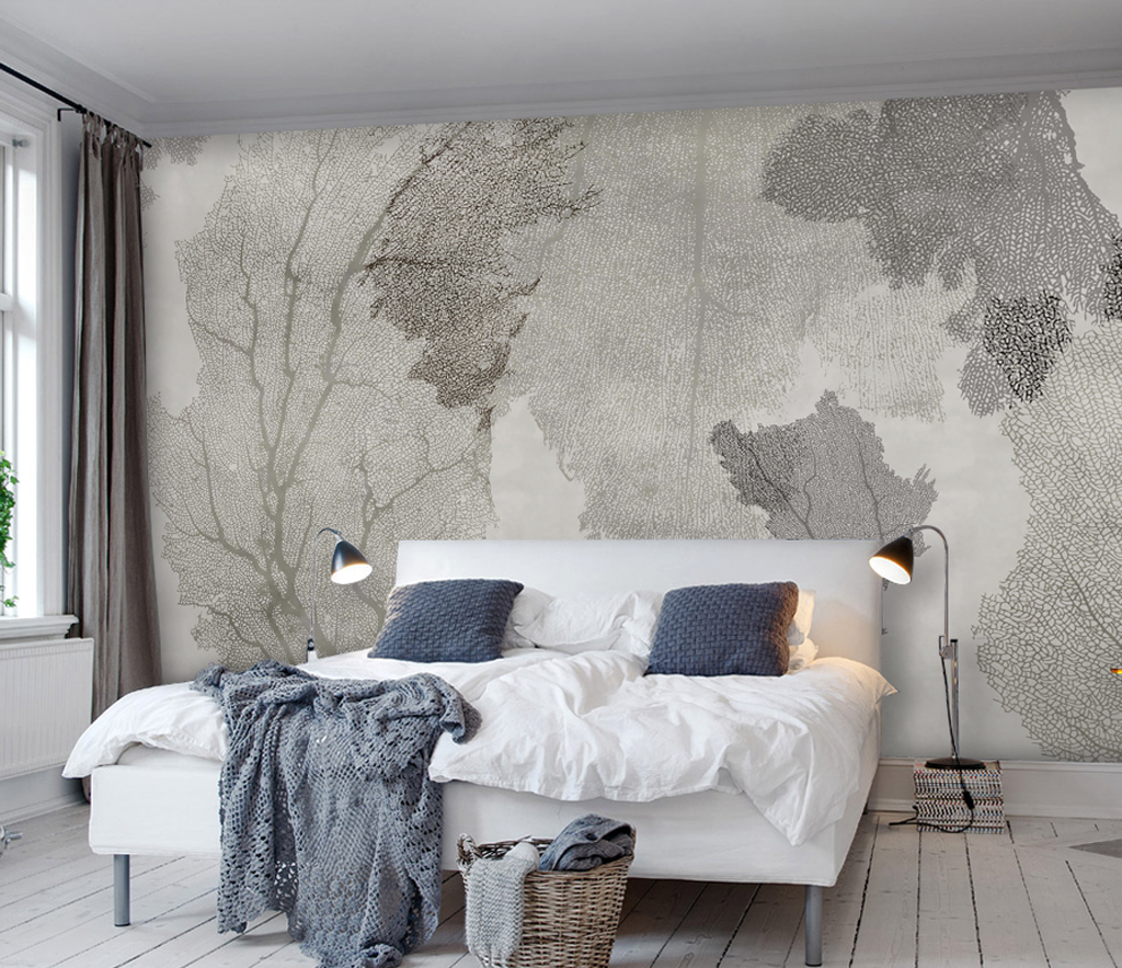 Trace Textured Tree Wallpaper Murals for Unique Décor