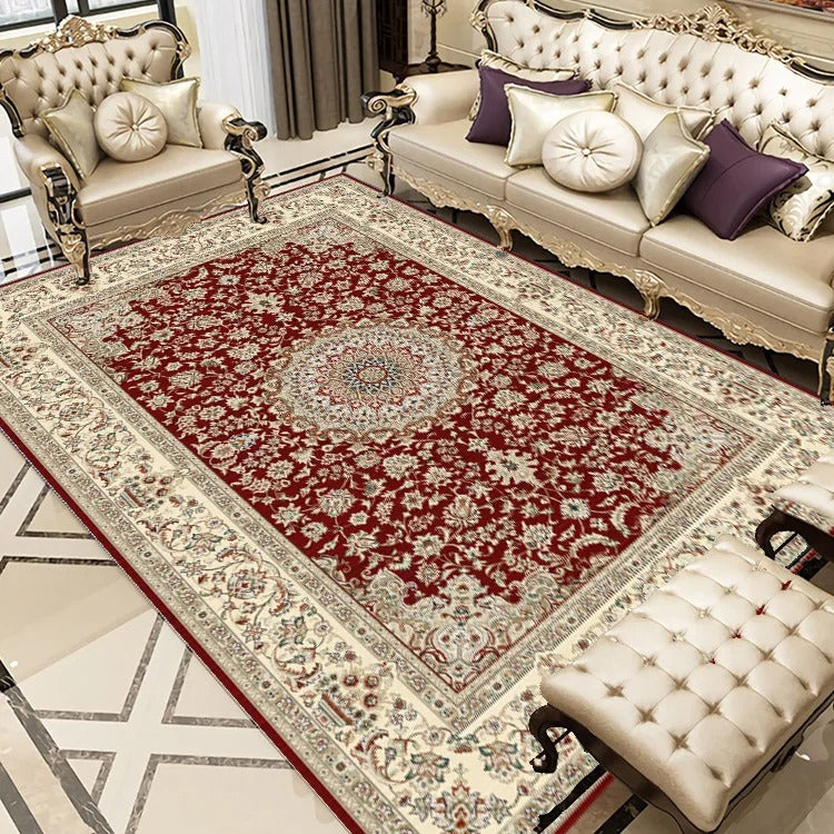 Traditional Persian Off Maroon Queen Luxury Rug