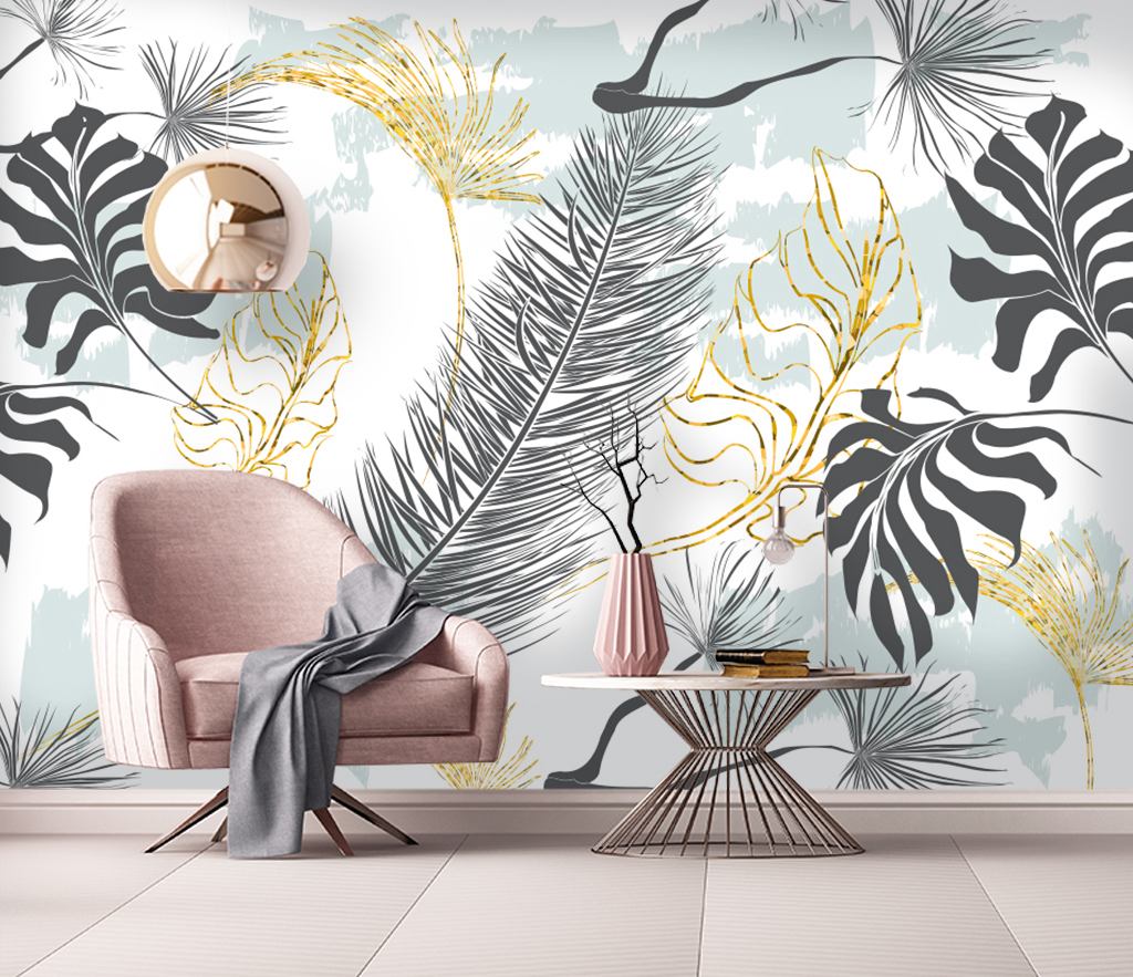 Tropical 3D Art - Leaves Wallpaper Mural