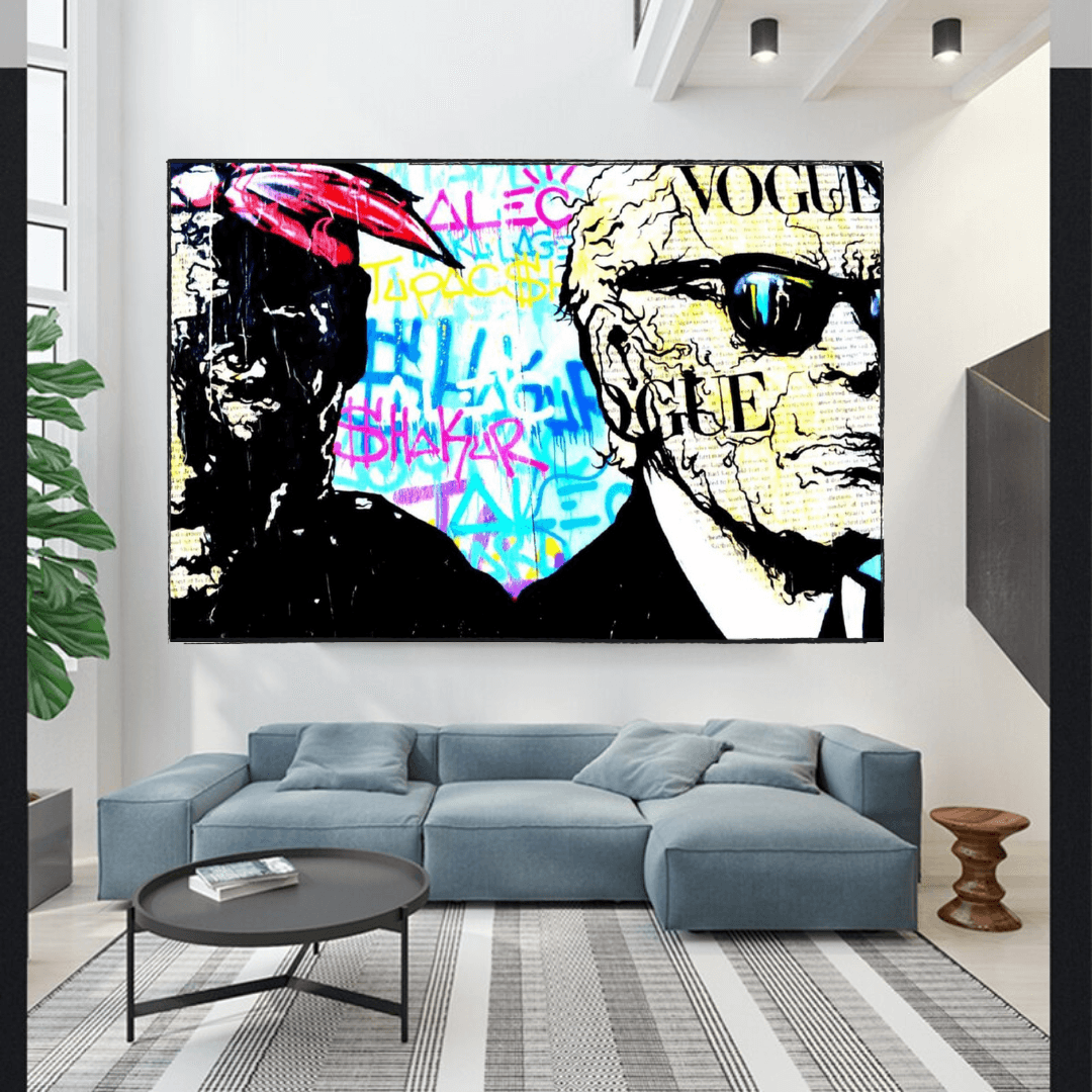 TuPac and Karl Lagerfield Wall Art - Iconic Designs