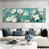 Van Gogh Impressionist White Flowers in Lawn Canvas Wall Art