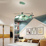 War Helicopter LED Chandelier for Kids Bedroom