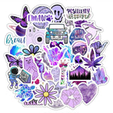 Fresh Purple Computer Water Cup Suitcase Sticker Waterproof Graffiti Helmet Sticker Wholesale