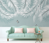 White Leaves Wallpaper Murals Nature-inspired Wall Decor