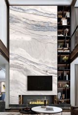 White Waves Stone Marble Wallpaper Murals