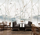 Winter Tree Trunks Wallpaper Mural - Impressive Décor Choice