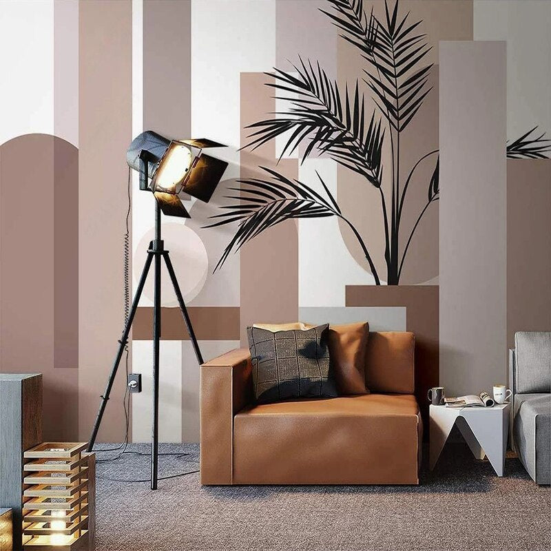 Abstract Leaves Wallpaper Mural: Transform Your Space