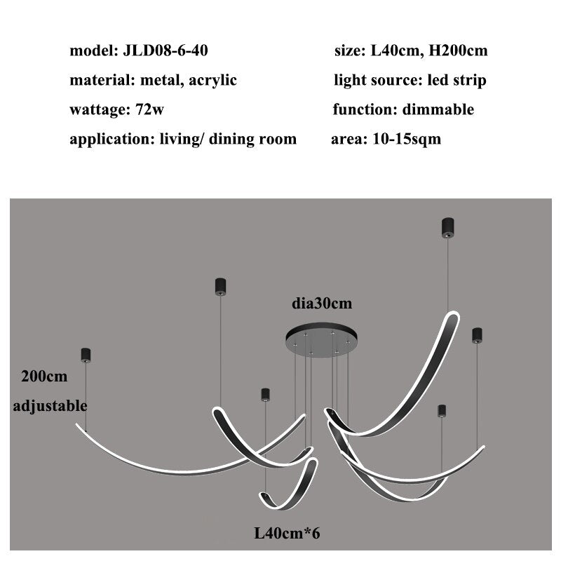 Lustre à ceintures en acrylique : éclairage élégant et stylé