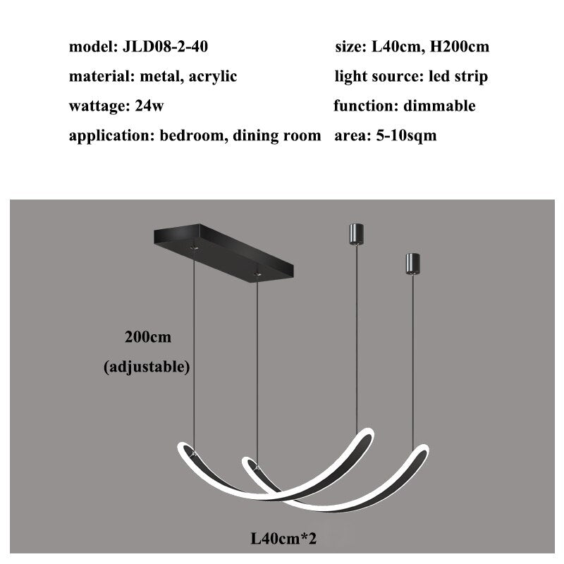 Lustre à ceintures en acrylique : éclairage élégant et stylé