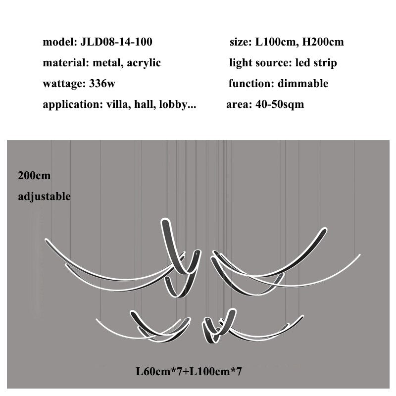 Lustre à ceintures en acrylique : éclairage élégant et stylé