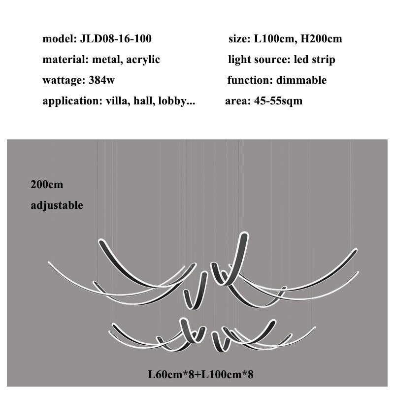 Lustre à ceintures en acrylique : éclairage élégant et stylé