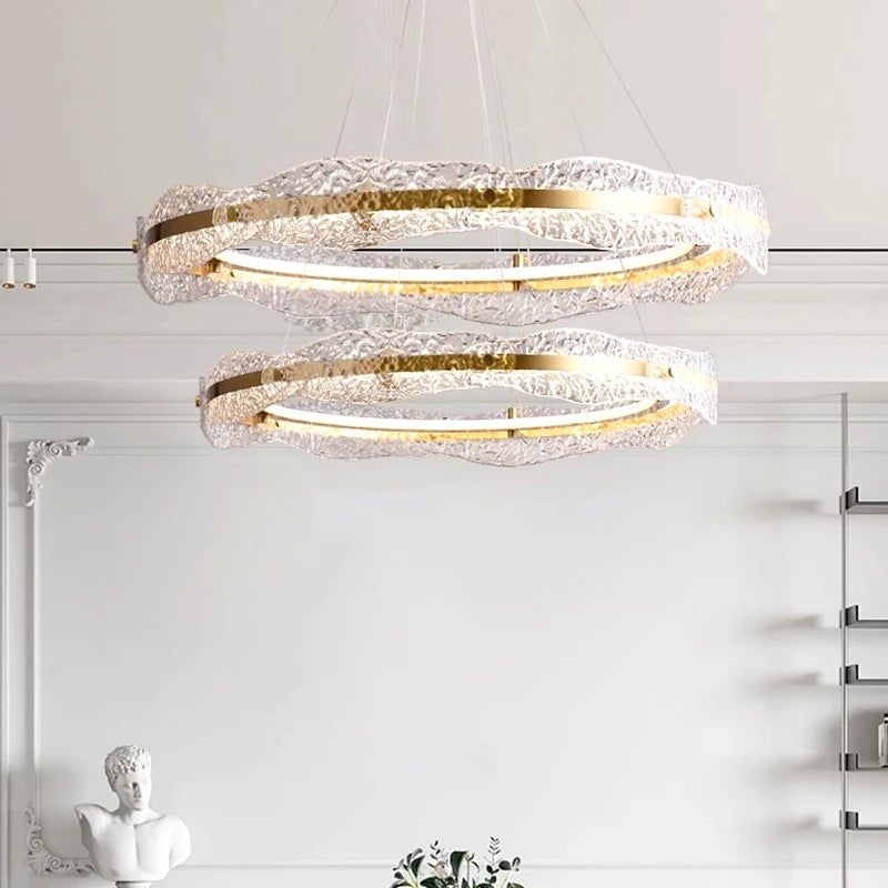 Acrylic Glass Rings Bezel Chandelier Lighting