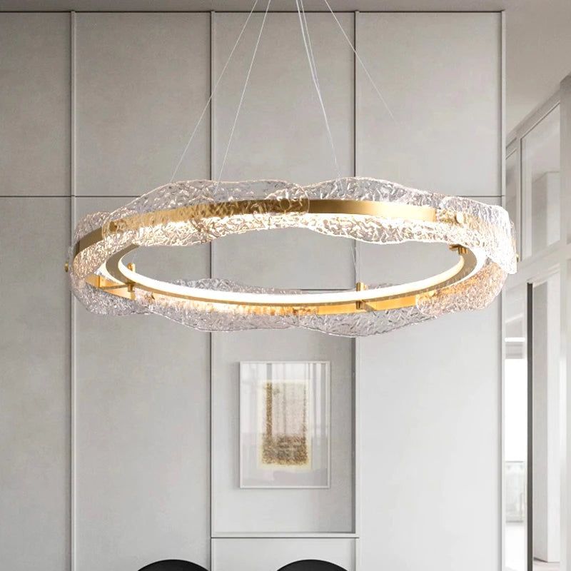 Acrylic Glass Rings Bezel Chandelier Lighting