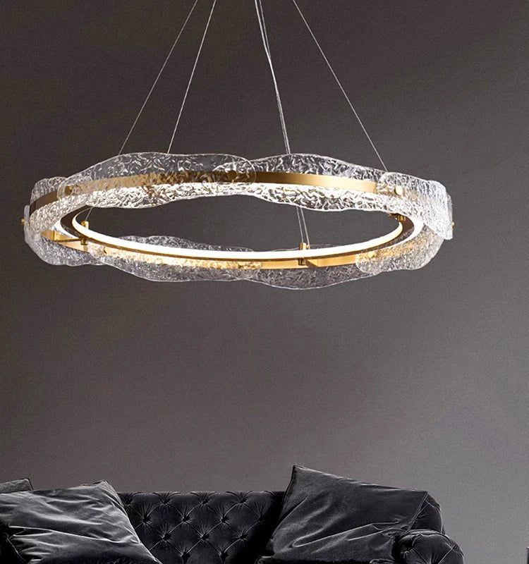 Acrylic Glass Rings Bezel Chandelier Lighting