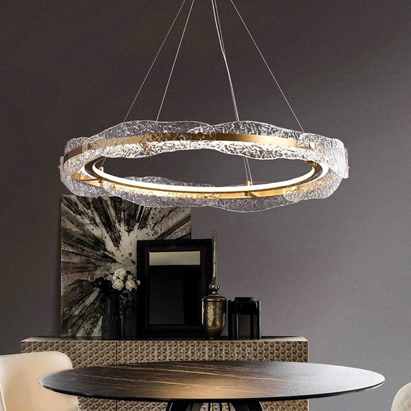 Acrylic Glass Rings Bezel Chandelier Lighting