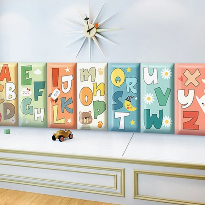 Adorable Alphabet Kids Wall Padded Safety Cushions