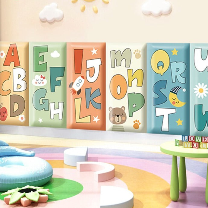 Adorable Alphabet Kids Wall Padded Safety Cushions