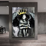Art mural sur toile Africa Angel Queen Black Girl