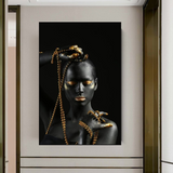 Afro Girl in Beads Jewel Art mural sur toile